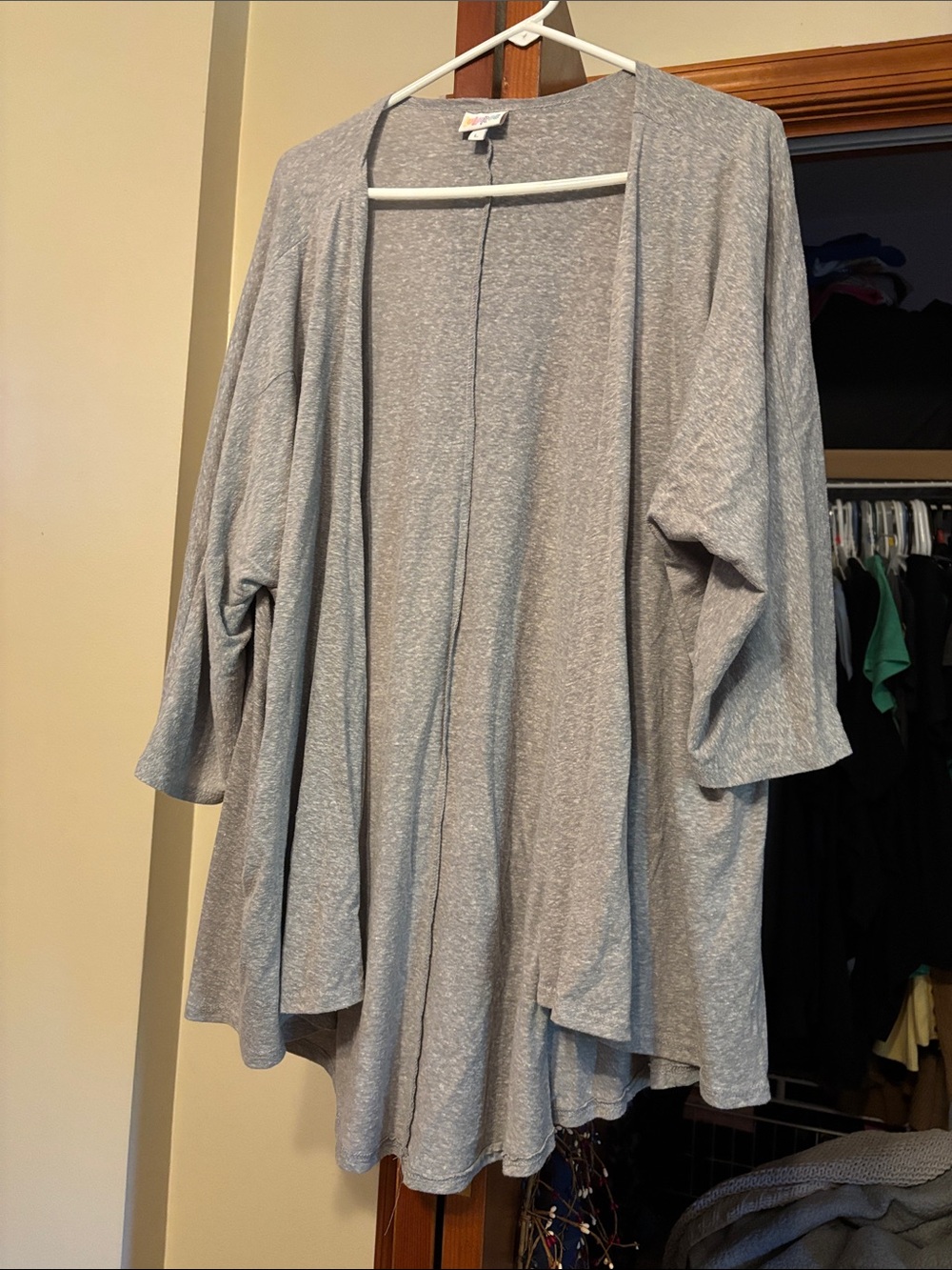 LuLaRoe Heather Gray Open-Front Cardigan